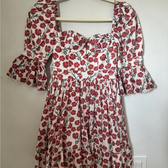 Agua by Agua Bendita Linen Floral Mini Dress XS - Picture 8 of 9